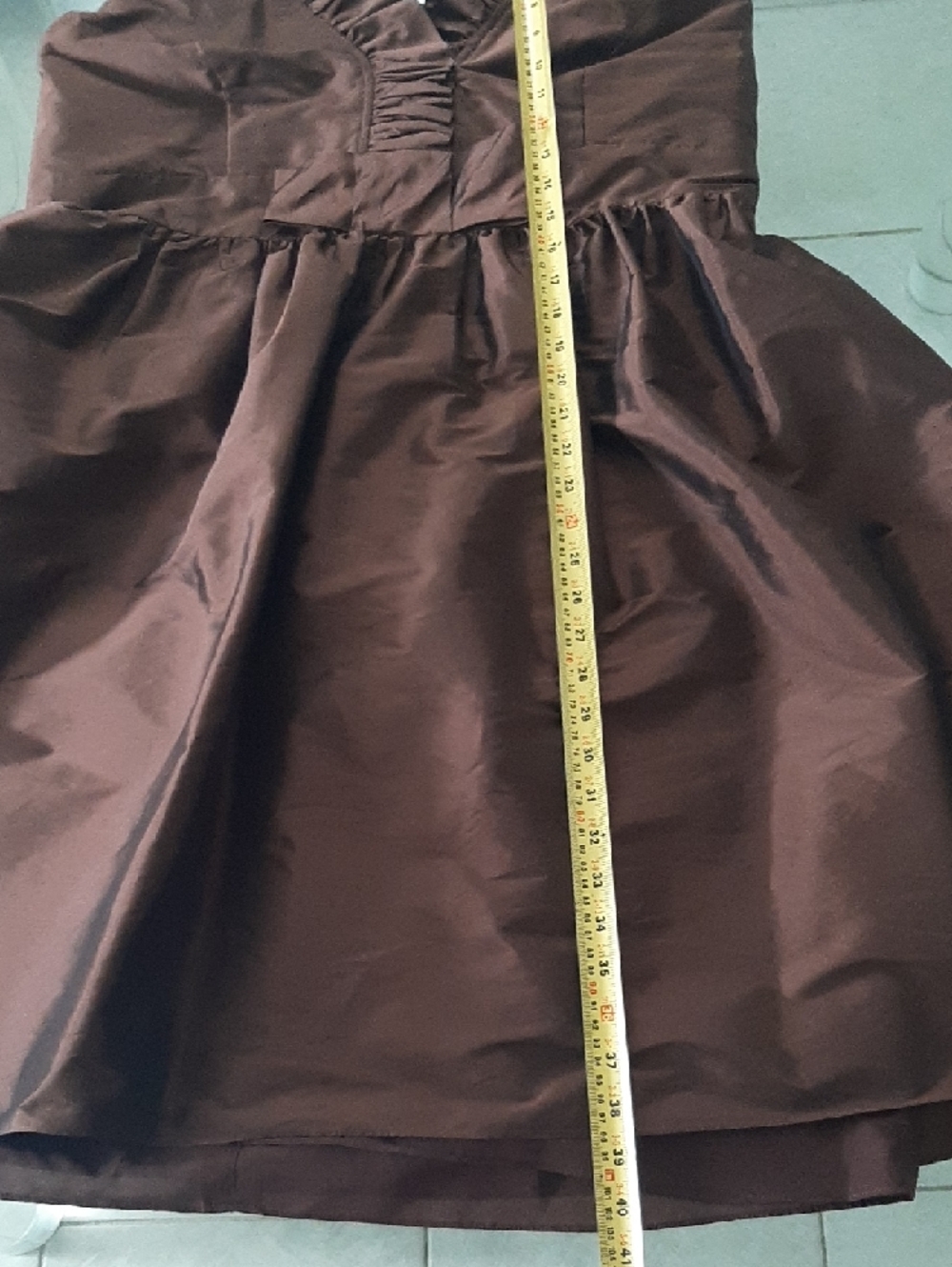 ALFRED SUNG🤎Chocolate Brown Halter Midi Dress with Side Pockets, Lined Sz 22 - Picture 8 of 10